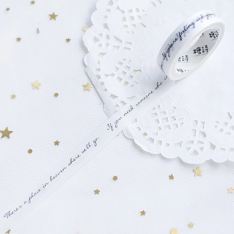 1 шт. DIY Бумага японская клейкая лента из рисовой бумаги девушки цветы звезды украшения клейкие ленты Скрапбукинг наклейки 5 м - Цвет: M0122IMissYou10mm