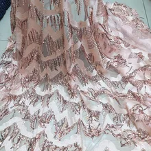 Высокое качество кружевное с вышивкой африканский шнурок Нигерия Craft сверкающими пайетками Модный Французский кисточки блестками торжественные платья