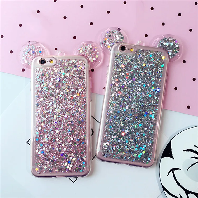 Shinny Glitter Mickey Mouse Minnie Big Ear Soft TPU Cover