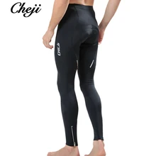 CHEJI Men Spring Autumn Cycling Pants Mtb Road Bicycle Padded Breathable Bike Long Pants Black Tights Lycra Male