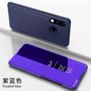 

30pcs/lot Clear View Flip Cover Mirror Stand Leather+PC Cover case For Huawei P30 Lite P30 Pro P30 Nova 4 Honor View 20