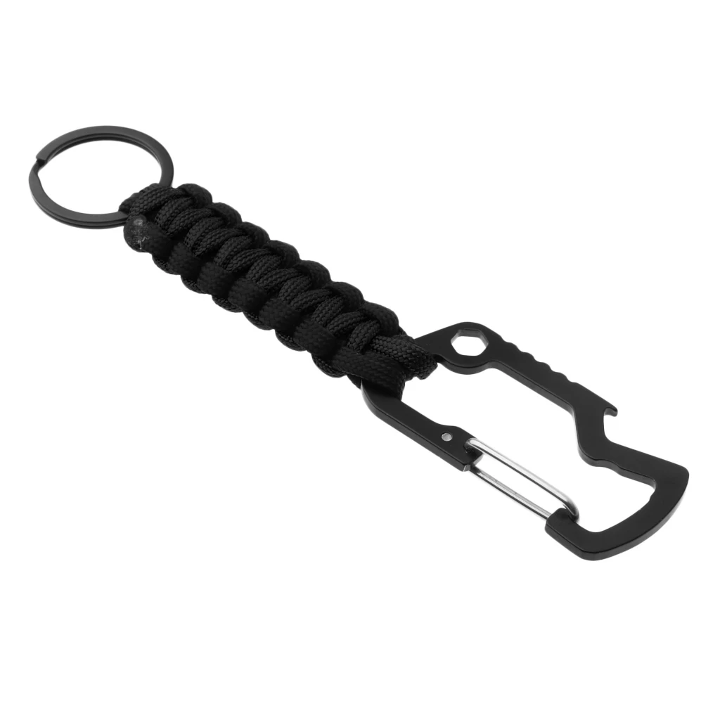  Molle Paracord Keychain Carabiner Hook Braided Lanyard Utility Kit  Molle Key Ring Holder Belt Clip Buckle Carabiner