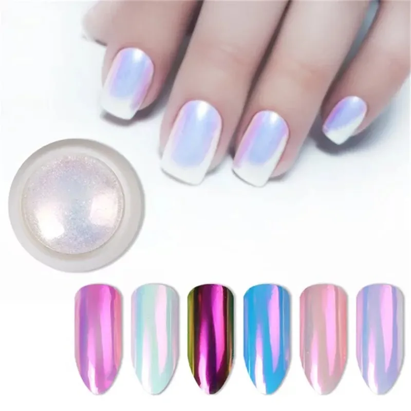 1 PCS Aurora Neon Unicorn Nail Powder Mermaid Chrome Pigment Powders ...