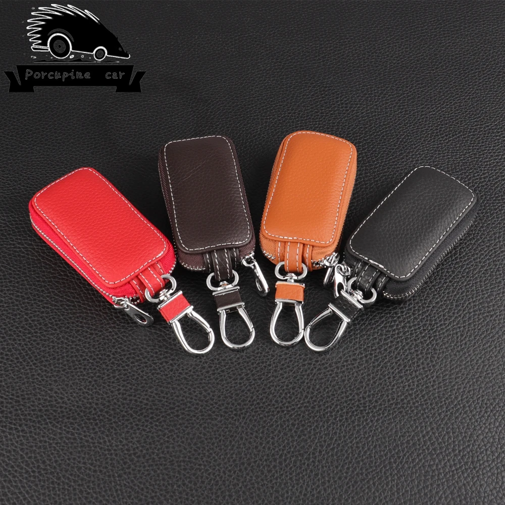 

Leather Key Wallet Keychain Covers Key Case Bag Woman Key Holder For BMW Audi Mercedes Benz Vw Chevrolet Buick Opel Honda Lexus