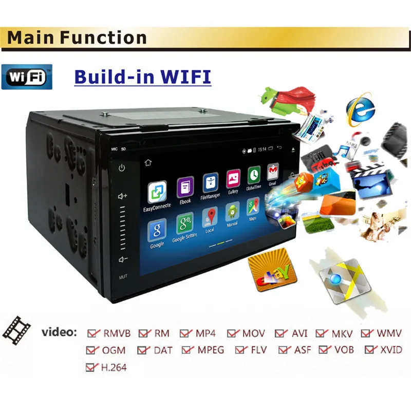 

RM-DT1062 Radio car radio 2 din wifi GPS DVD Navigation Bluetooth autoradio steering-wheel Control 6.2 inches Android 5.1 player