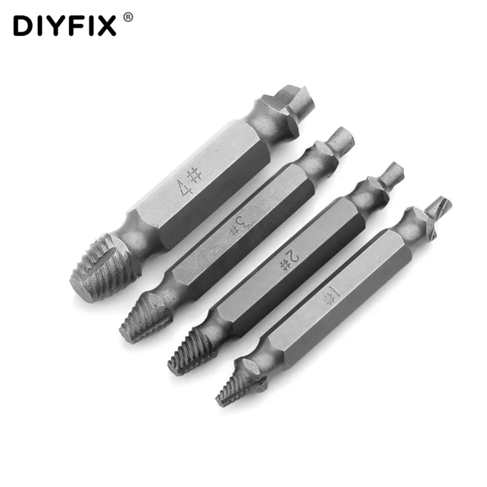 DIYFIX 1 #2 #3 #4 # экстрактор поврежденных винтов болтов HSS сверла набор направляющих