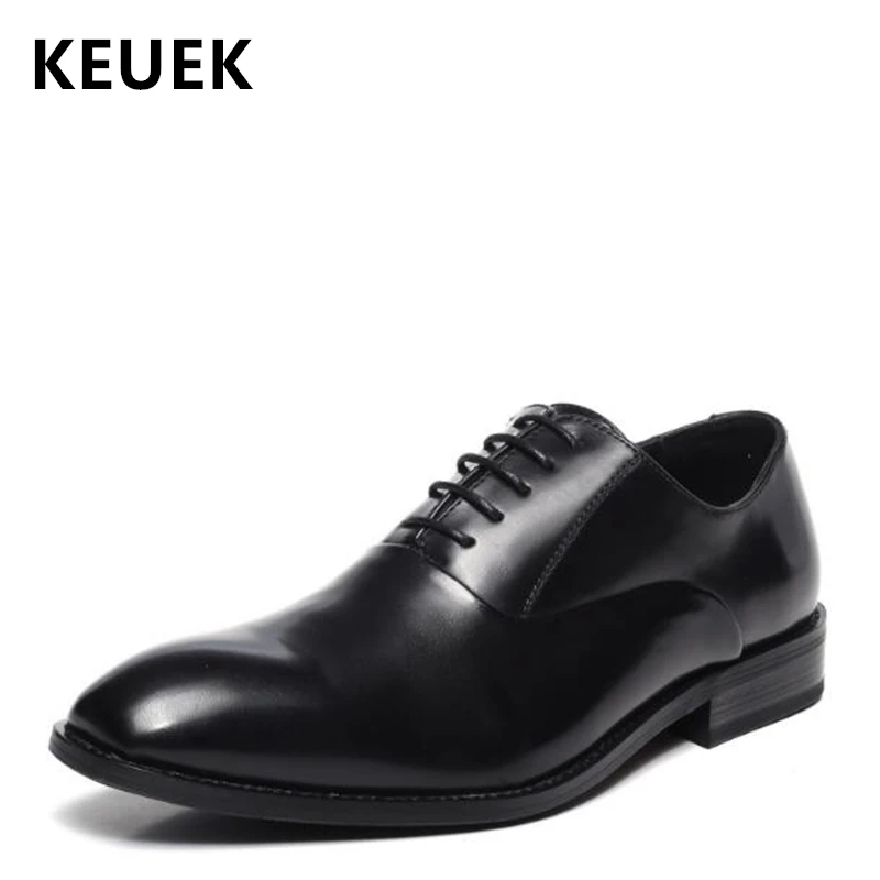 

Men Dress shoes Lace-Up Fashion Casual leather shoes Spring Autumn Male Flats Office business Oxford shoes 033