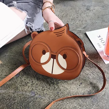 

030819 new hot lady small lovely squirrel shoulder bag girl cartoon cute circular messenger bag