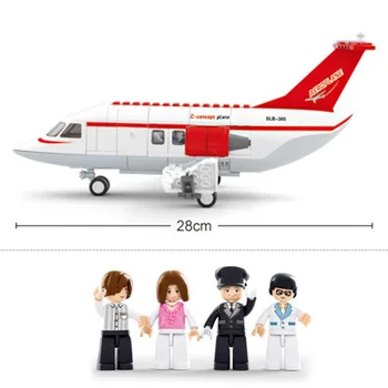 

275pcs/Set B0365 ABS Assembling Toys Building Blocks Concept Airplane Aircraft with 4 Dolls Model Toys for Children Kids Gifts