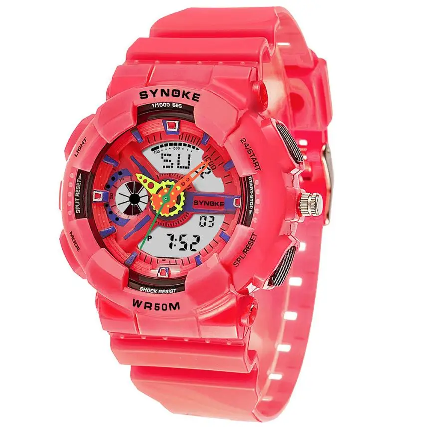 

Children Watches Multi-Function 50M Waterproof Watch LED Digital Double Action WristWatch Cute Fashion Sport reloj deportivo A60