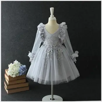 

Girls princess dress costume for a girl long sleeve Baby girl tulle dress clothes teenager girl for wedding evening party wear