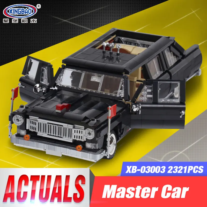 

XingBao 03003 2327Pcs Genuine Creative MOC Technic Series The HongQi Master Car Set Building Blocks Bricks Children Toys Model