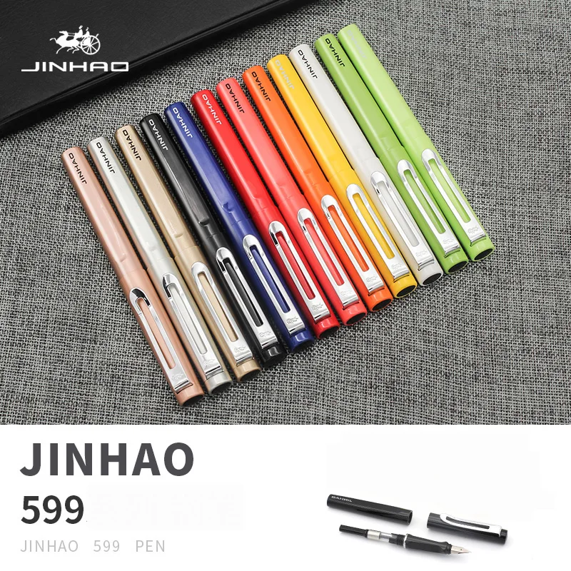

Jinhao 599 Fountain Pen Luxury Metal Pen Feather pen Caneta Tinteiro Simple Style Office Stationery Writing High End Gift Inkpen