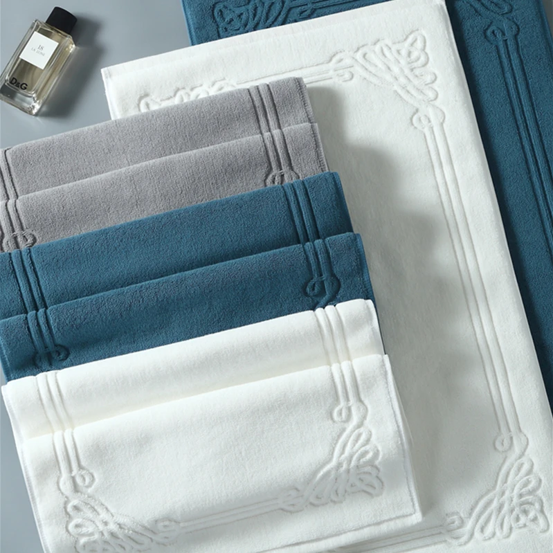 45x75 см белый/темно-синий/серый хлопок коврик для ванной полотенце педаль напольный коврик для ванной комнаты полотенце для ног водопоглощающая Нескользящая