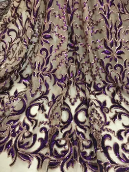 

fashion french Lace Fabric JIANXI.C-7807 High Quality African Tulle lace Embroidered with sequins
