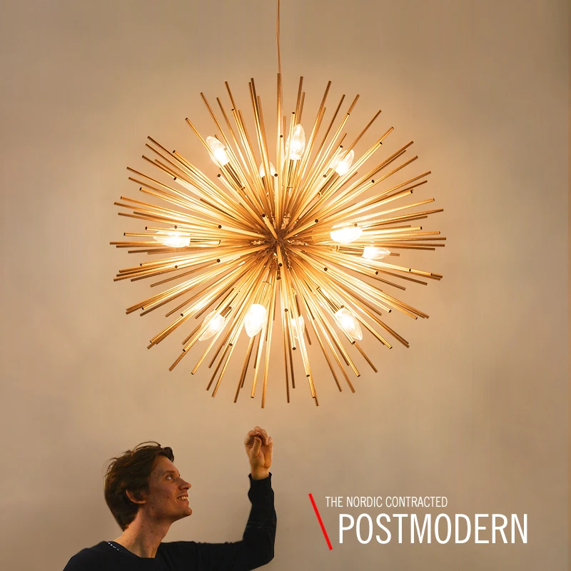

Modern Chandelier Lighting For Dinning Room American Hedgehog Hanging Lamp Bedroom Hotel Chandeling Light Fixture Suspension