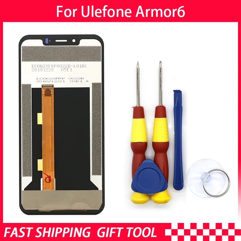 

New original Touch Screen LCD Display LCD Screen For Ulefone Armor 6 Replacement Parts + Disassemble Tool+3M Adhesive