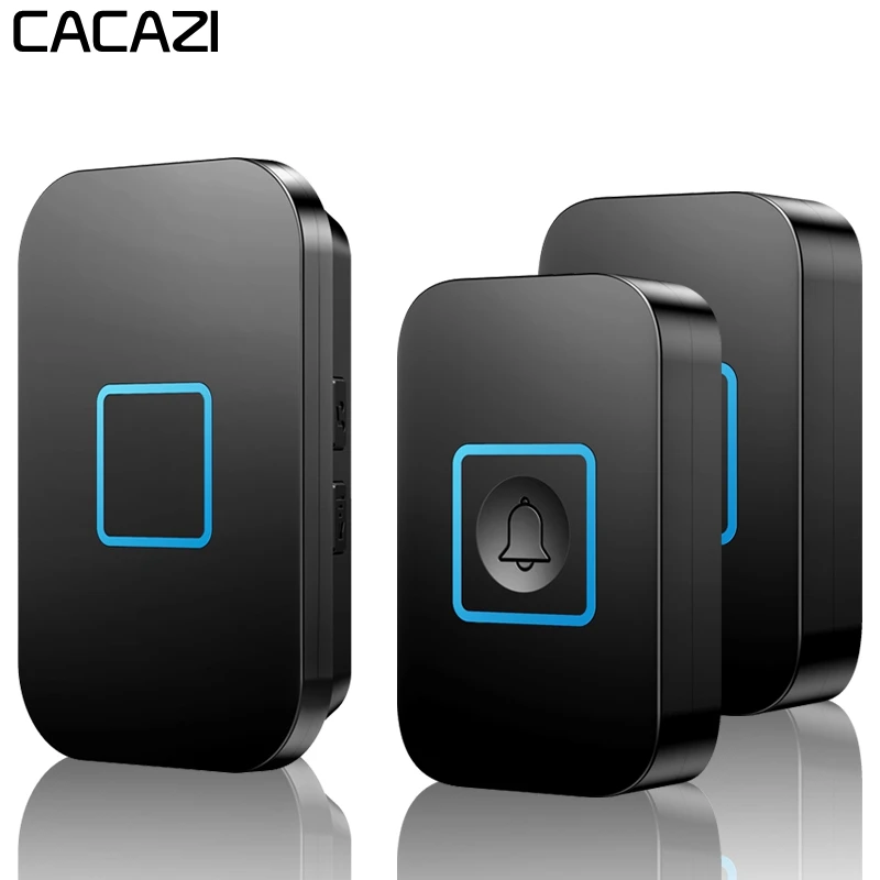 

CACAZI Wireless Waterproof Doorbell LED Light 300M Remote 1 2 Button 1 2 Receiver US EU UK Plug Intelligent Home Calling Bell