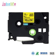 Labelife 1 шт. TZE-641 черный на желтом 18 мм Глянцевая лента для Brother TZE маркировочные ленты, PT-P700 принтеры