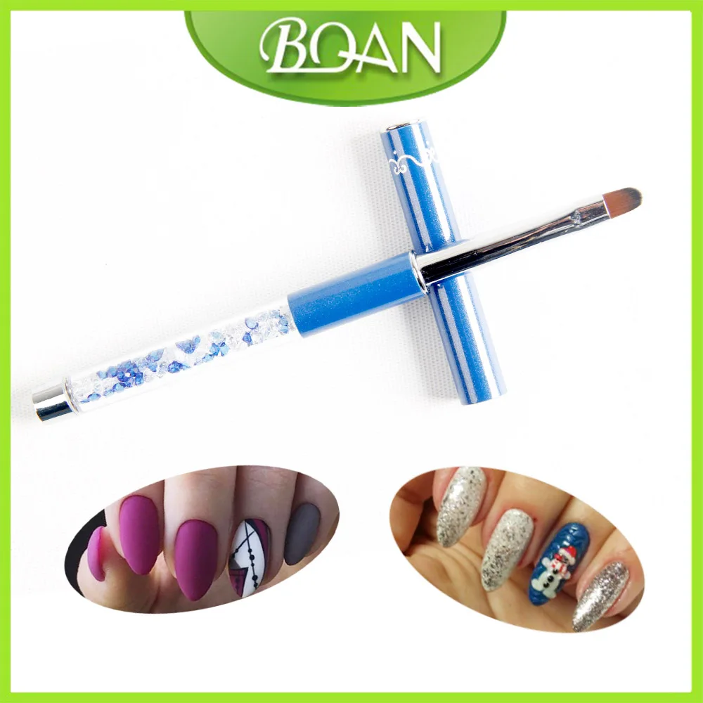 BQAN 1 шт.#6 хрустальная ручка для ногтей Гелевая Кисть для ногтей ручка с гвоздь с широкой шляпкой художественные маникюрные инструменты для УФ-гель для ногтей