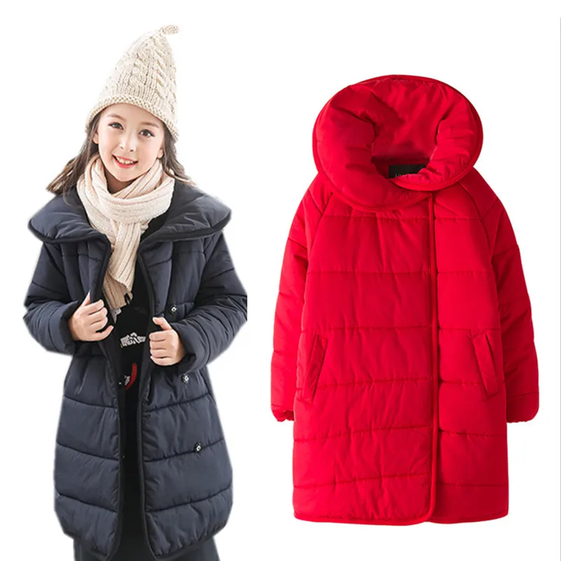 4 to 14 years kids & teenager girls winter solid red black warm parkas jacket & coat children fashion casual long jacket outwear 4 to 14 years kids & teenager girls winter solid red black warm parkas jacket & coat children fashion casual long jacket outwear
