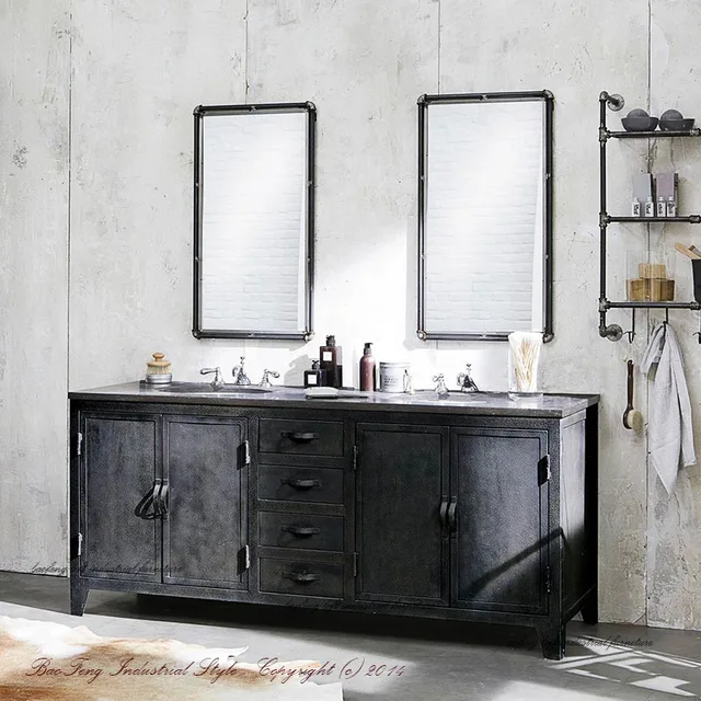 Loft American Landing Platform Basin Cabinet To Do The Old Antique Wrought Iron Bathroom Lockers Loft American Landing Platform Basin Cabinet To Do The Old Antique Wrought Iron Bathroom Lockers