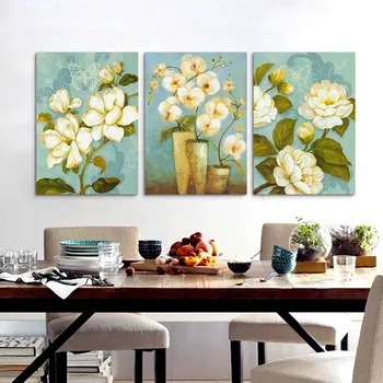 

3 piece painting Magnolia Flower wall painting Art HD printed picture canvas modern home wall decor Abstract artwork unframed