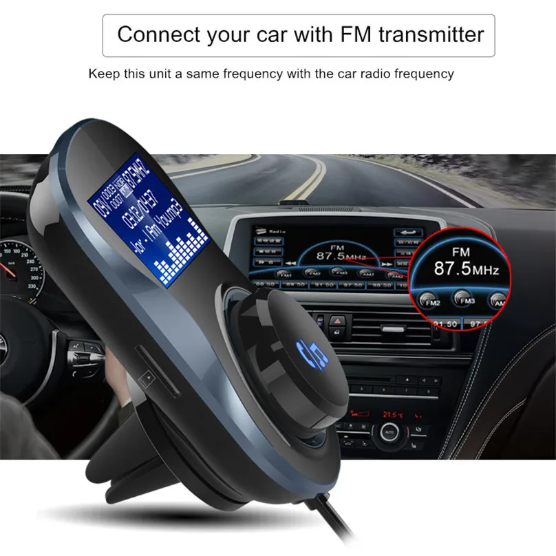 Bluetooth fm-передатчик Аудио Автомобильный MP3-плеер беспроводной в автомобиле fm-модулятор Handsfree Bluetooth автомобильный комплект с ЖК-дисплеем# F30OT25