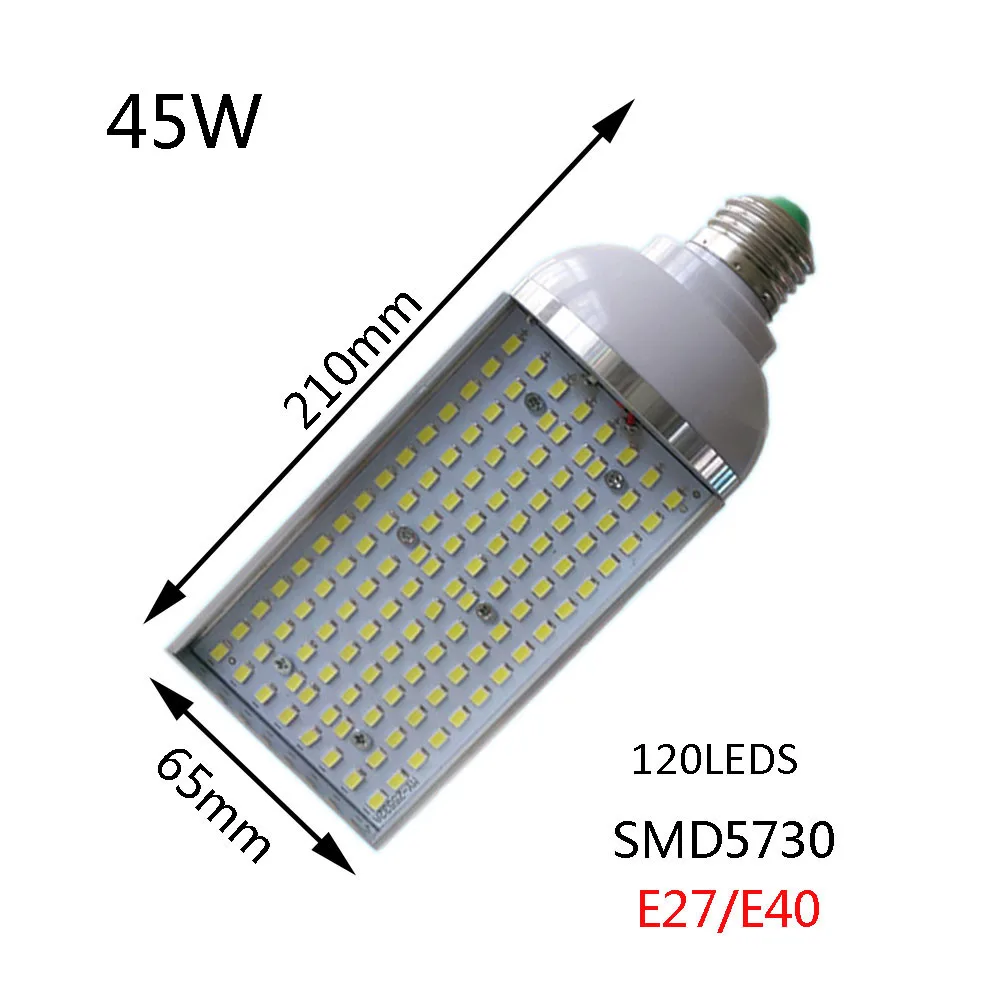 30 W 45 W 65 W 80 W 100 W E27/E40 светодиодный уличное светодиодное освещение LED лампа Кукуруза освещение на парковку 2 года гарантии