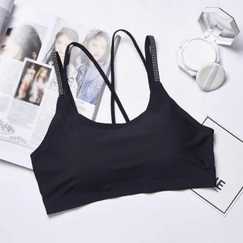 

Women Cropped Top Seamless Bras Sexy Lingeires Brasier Padded Wire free Bra 2019