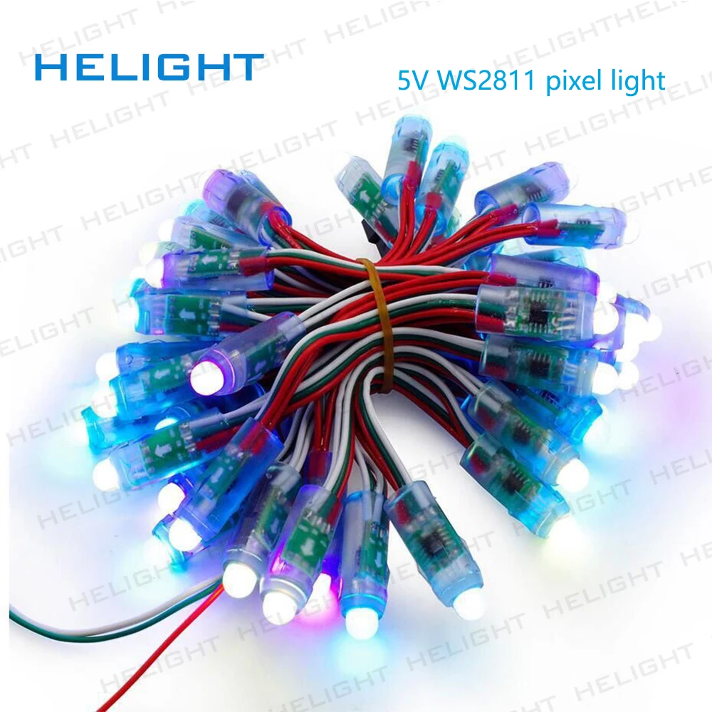 

50Pixels/Pcs DC5V 12mm IC string light WS2811 Digital Full Color pixel light LED programmable Pixel light IP68 Waterproof