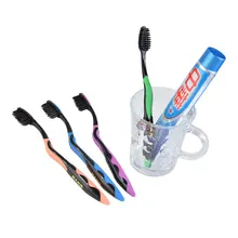 4 шт. зубная щетка с бамбуковым углем двойная ультра мягкая зубная щетка es 625 Carbon 4P нано-Антибактериальный Зубная щетка с Черной головкой уход за полостью рта