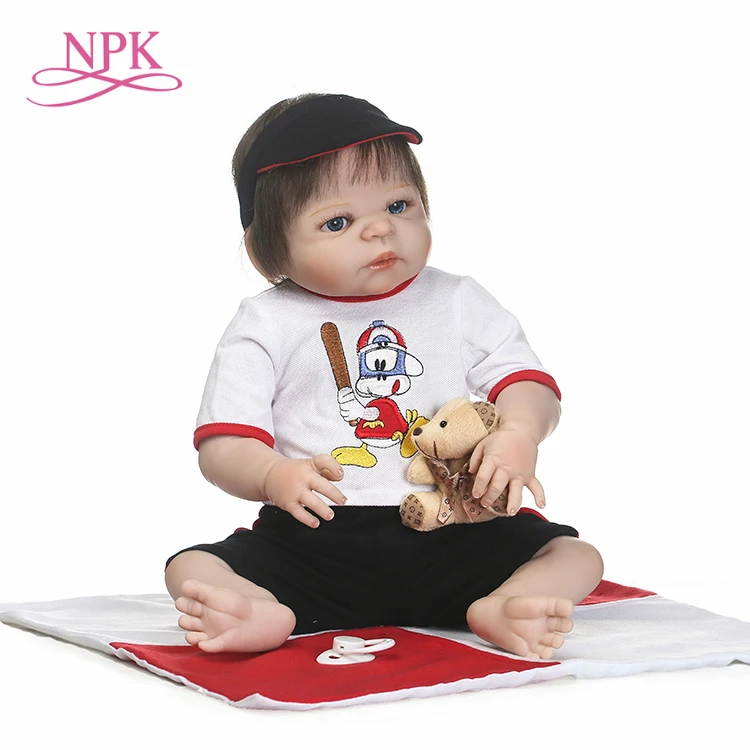 NPK 55 см reborn Baby Doll Реалистичная силиконовая кукла для новорожденных мальчиков и