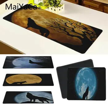

MaiYaCa The Wolf and moon Customized MousePads Computer Laptop Anime Mouse Mat Keyboards Mat Rubber Gaming mousepad Desk Mat