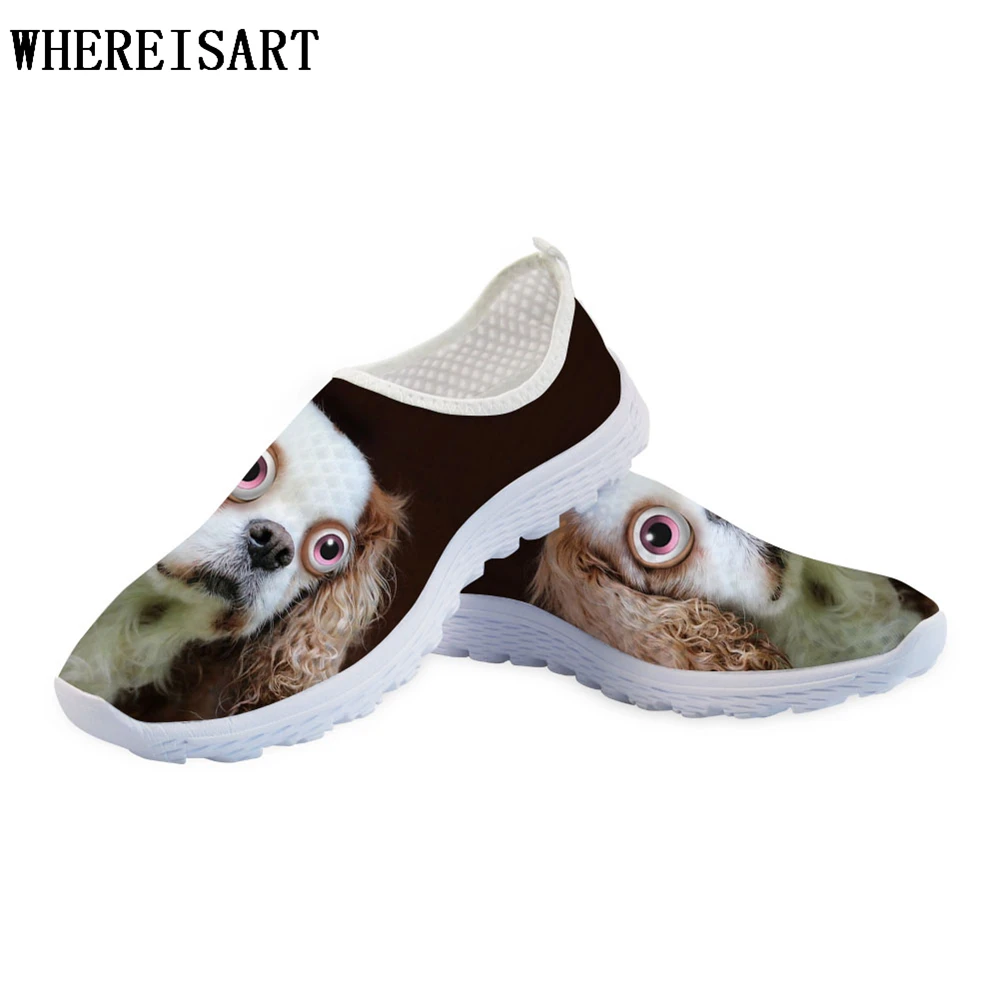 

WHEREISART ladies shoe Cute animals printing chaussures femme Pattern Flats Casual Summer Light Breathable Sneakers for Girls