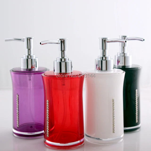 Bathroom Accessories Hand Soap Dispensers Acrylic Diamond Colorful Bathroom Accessories Hand Soap Dispensers Acrylic Diamond Colorful Liquid Sanitary Unit Holder