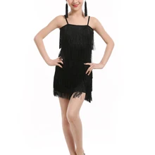 Костюм для бальных танцев для девочек, танцевальные платья, черные юбки для латинских танцев, платье с бахромой, Saias Sociais, детский танцевальный костюм для сальсы/танго