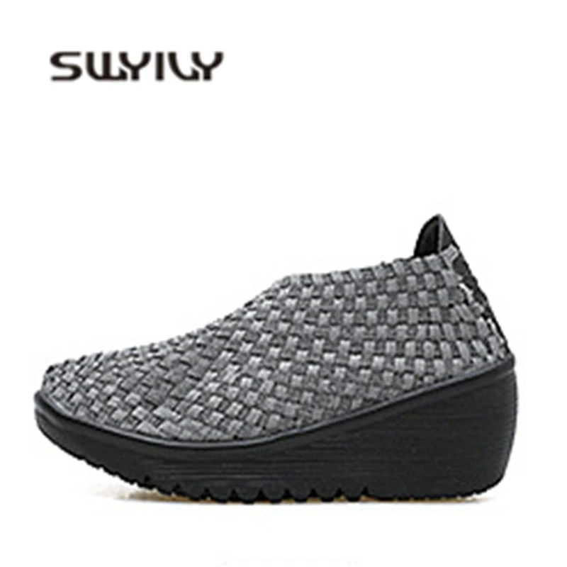 SWYIVY Women Toning Shoes Platform Hollow Breathable 2018 Wedge Female Slimming Swing Shoes Lose Weight Women Toning Shoes