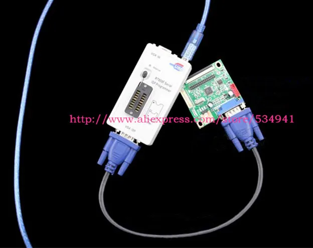 Новейший оригинальный RT809F программатор + 5 адаптеров VGA ЖК плата ICSP 24 25 93 серия IC