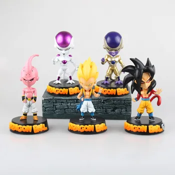 

5pcs Akira Toriyama Dragon Ball GT Freeza Frieza Super Saiyan 4 Son Goku Gokou Gotenks Majin Buu Cute 15cm Action Figure