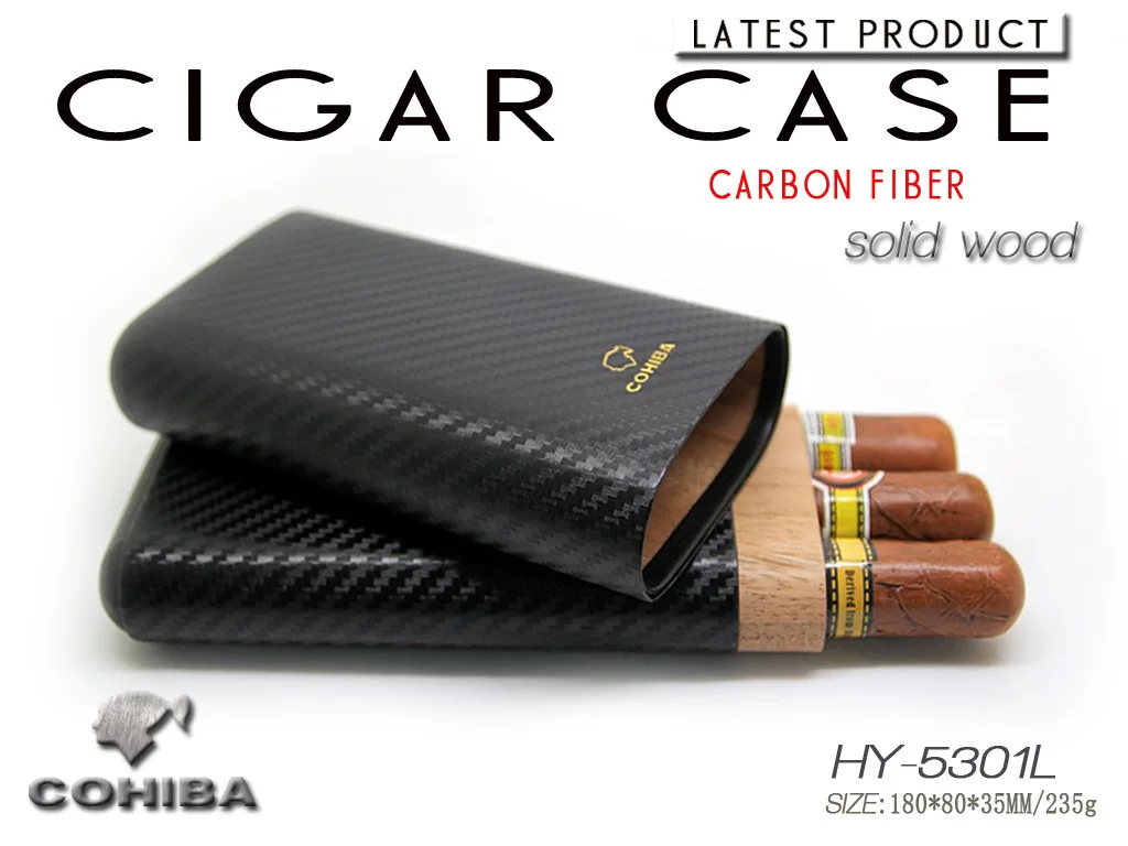 Cohiba чехол для сигар Humidor Cedar твердый деревянный тюбик увлажняющего средства углеродного волокна путешествия 3 сигары аксессуары для сигар подарок 5301L