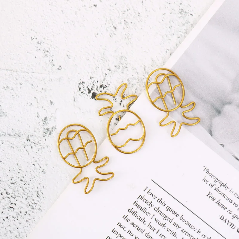 

8pcs/set Beautiful Pineapple Bookmark Metal Paper Clip Bookmarks Decor Gold Colorfur Book Stationery School Office Student Gift