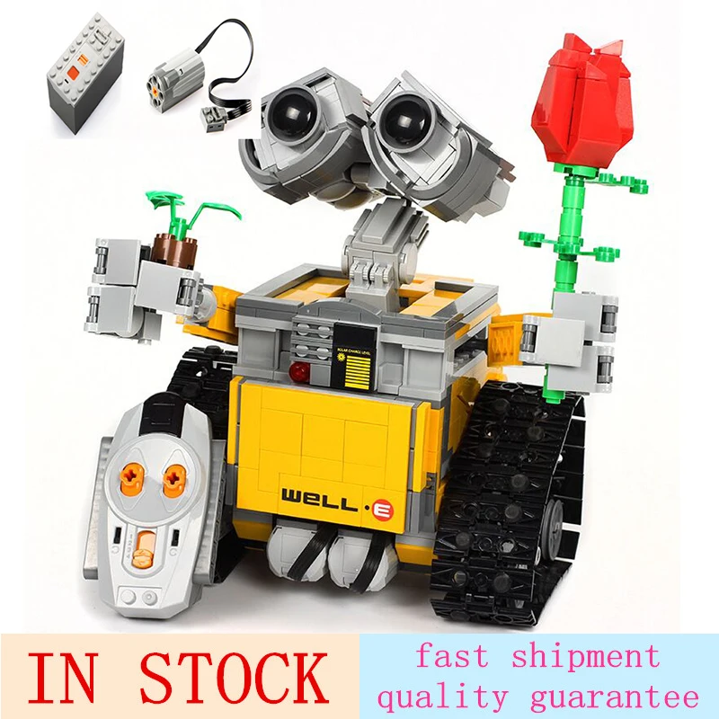 

RC Remote Control WALL E Robot Figure With Battery Building Block Bricks Model Toys Compatible 16003 Technik 21303