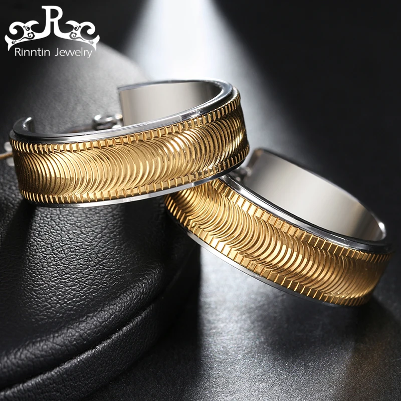 

ORSA JEWELS Stainless Steel Hoop Earrings with Silver Gold Color Round Piercing Earring New Design Woman Party Jewelry DGTE35