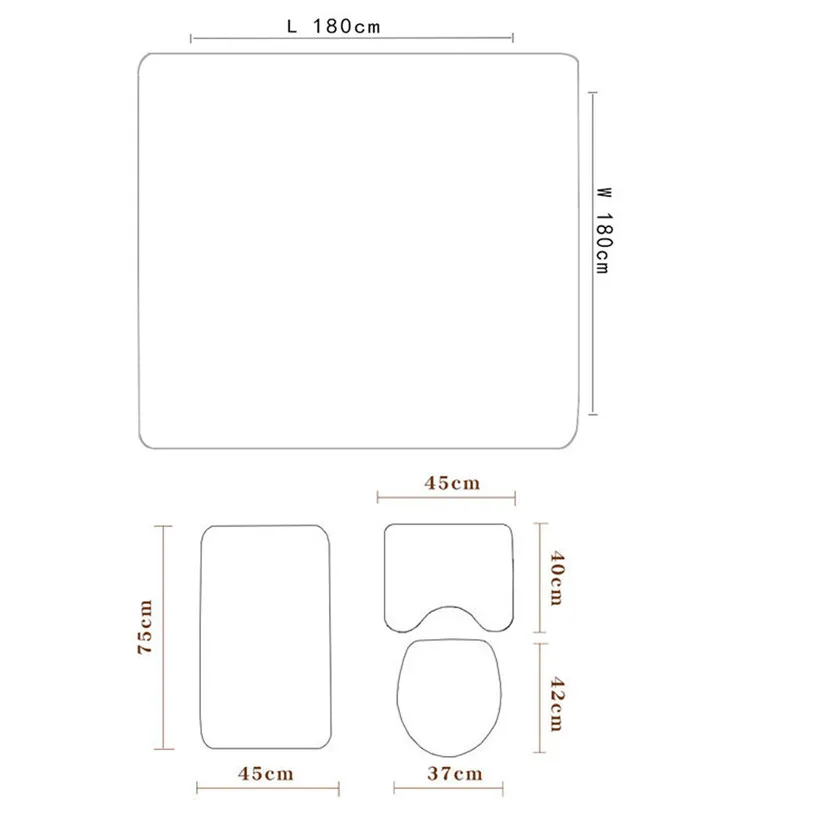 4 шт. Набор ковриков для ванной с принтом губ, занавески для ванной, коврики для туалета, крышки для ванной, занавески для душа, s коврик для ванной, Товары для ванной комнаты 9A26