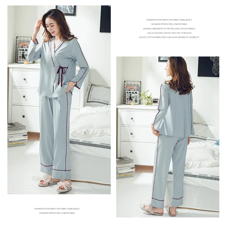 Fdfklak весенне-летняя новая одежда для мамы 3 предмета одежда для кормления пижамы для кормящих беременных женщин домашняя пижама для беременных