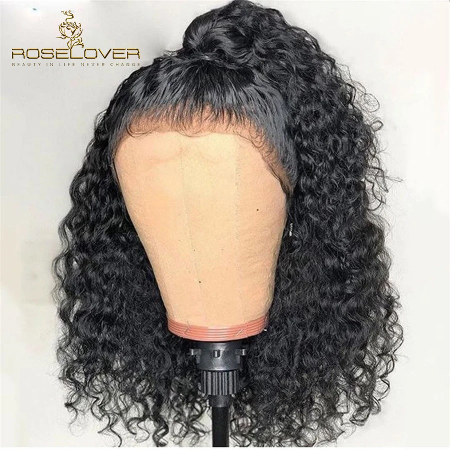 Deep Part 150 Curly Human Hair Wig 13 4 Lace Front Human Hair Wigs Pre Plucked Wet And Wavy Short Bob Wig Peruvian Remy Hair Aliexpress