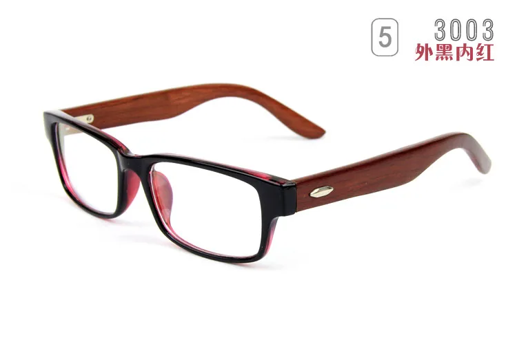 Винтажные деревянные очки деревянная оправа для очков простые прозрачные линзы оправы для очков - Цвет оправы: 5