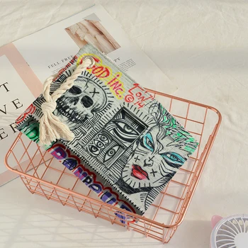 

Crowdale handbag Clutch Bag Fashion street bag in hand vermilion border Lady's Handbag abstract painting Bags 2018 new design