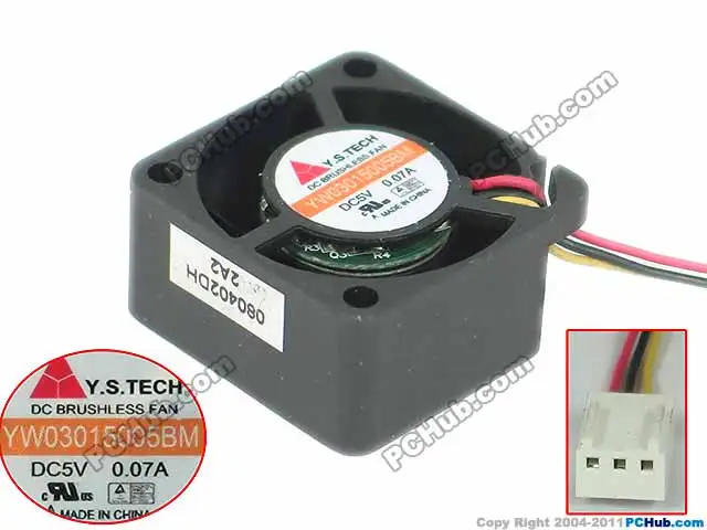 

Emacro For Y.S TECH YW03015005BM DC 5V 0.07A 30x30x15mm 3-wire Server Cooler Fan